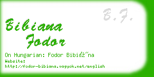 bibiana fodor business card